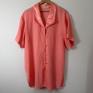 Vintage Victoria's Secret - Gold Label Peach Orange Sleep Shirt Size M/L
